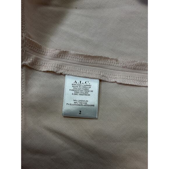 A.L.C. 'Amalie' Pink Linen Denim Wrap Skirt Size 2 - NWT - Picture 5 of 5
